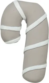 Vánoční cukrová hůlka, se zvukem, 10 cm, latex, šedobéžová